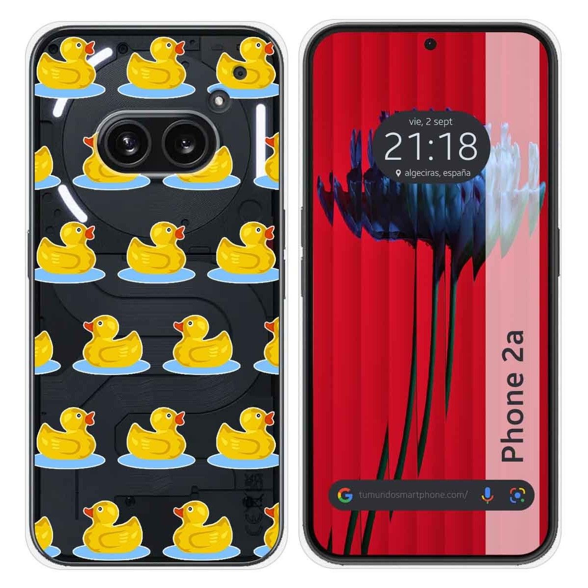 Funda Silicona Transparente para Nothing Phone 2a 5G diseño Pato Dibujos