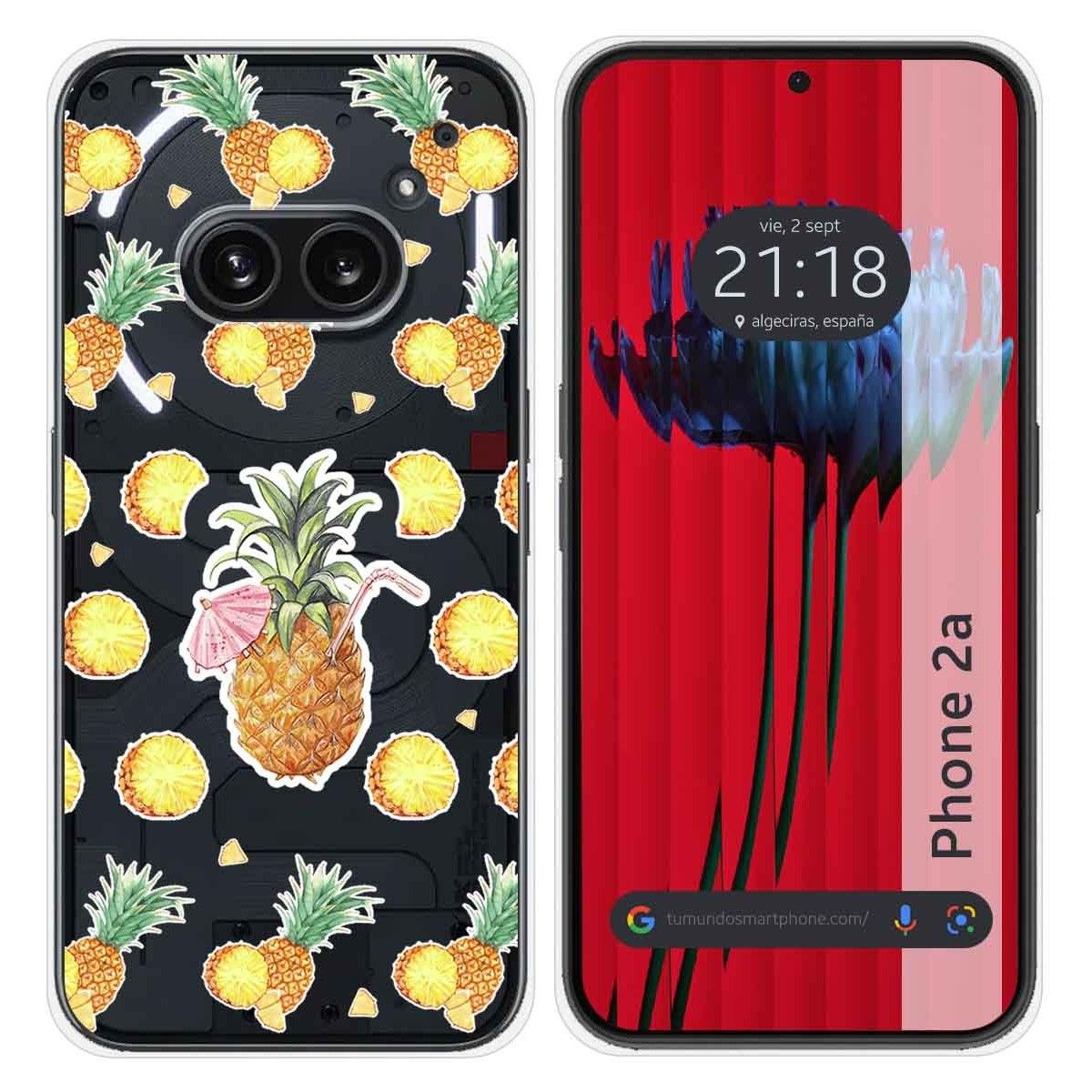 Funda Silicona Transparente para Nothing Phone 2a 5G diseño Piña Dibujos