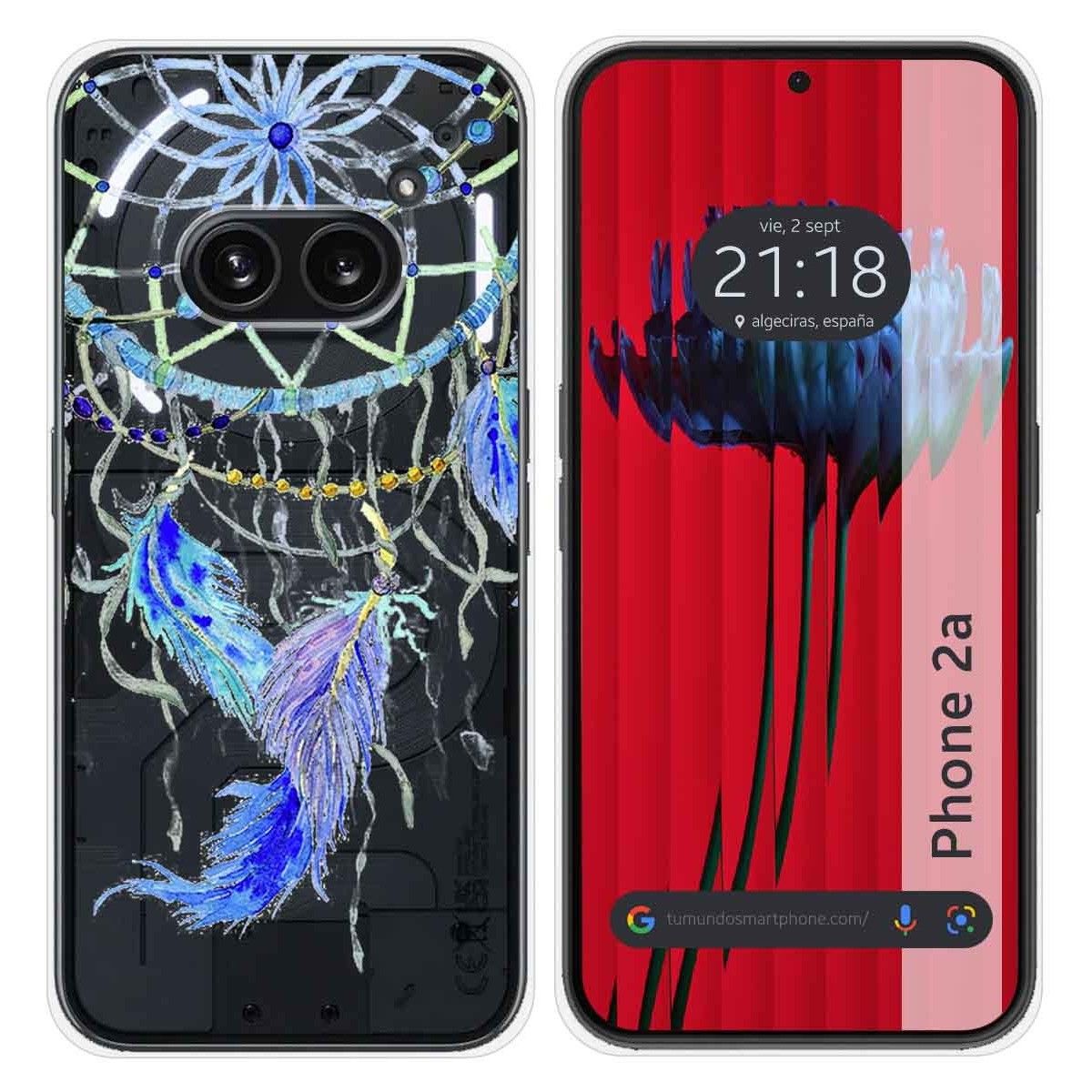 Funda Silicona Transparente para Nothing Phone 2a 5G diseño Plumas Dibujos