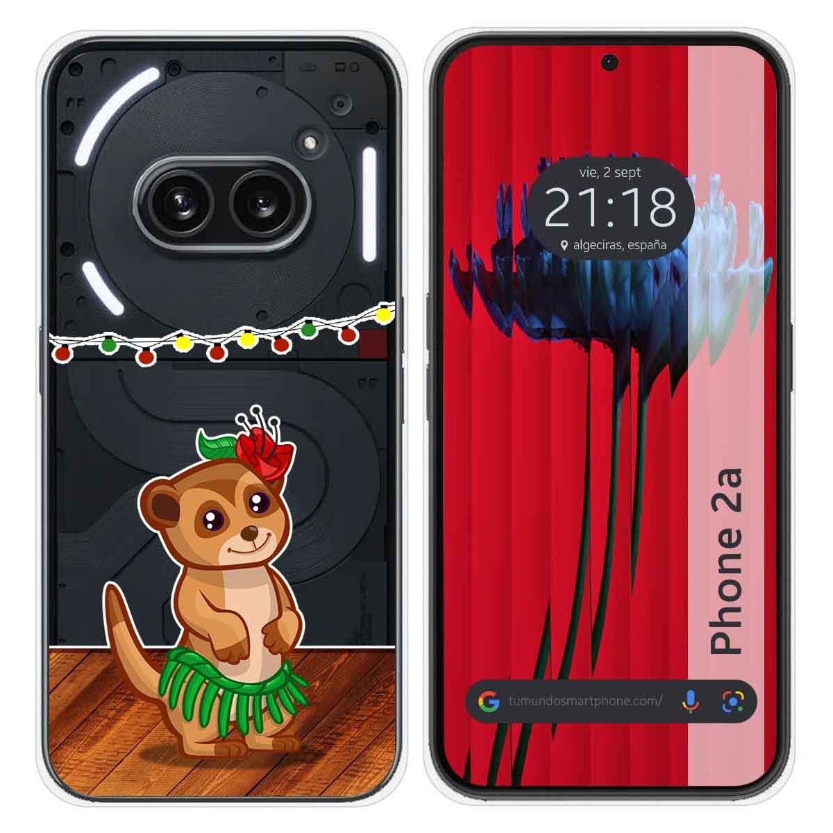 Funda Silicona Transparente para Nothing Phone 2a 5G diseño Suricata Dibujos