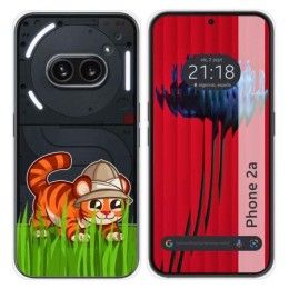 Funda Silicona Transparente para Nothing Phone 2a 5G diseño Tigre Dibujos