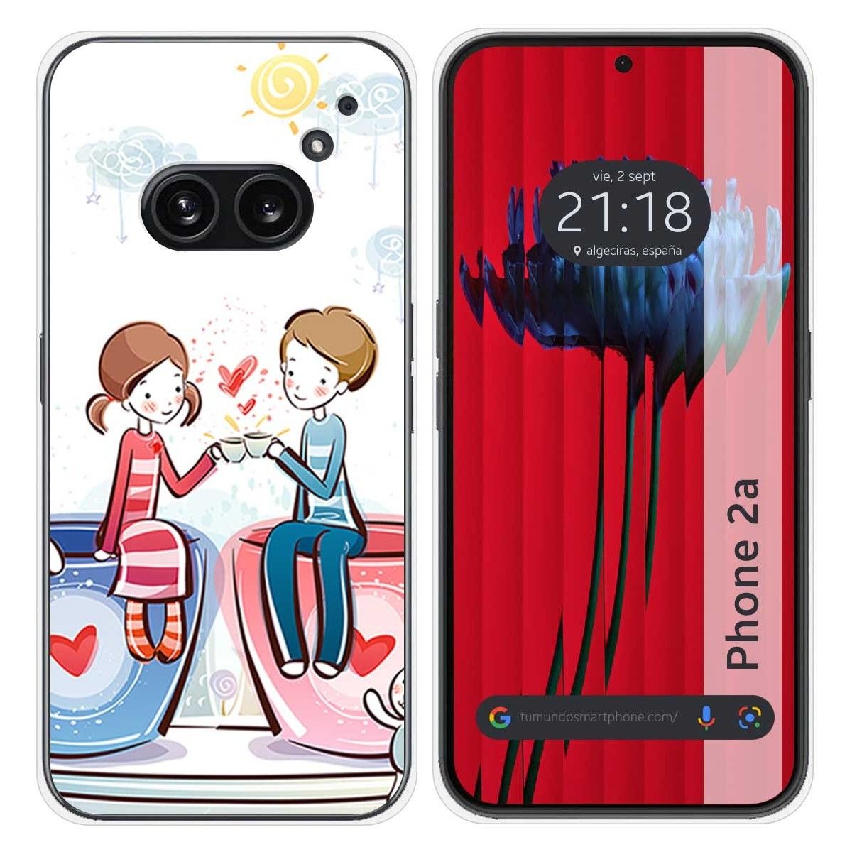 Funda Silicona para Nothing Phone 2a 5G diseño Café Dibujos