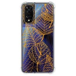 Funda Silicona Transparente para TCL 505 diseño Hojas Dibujos