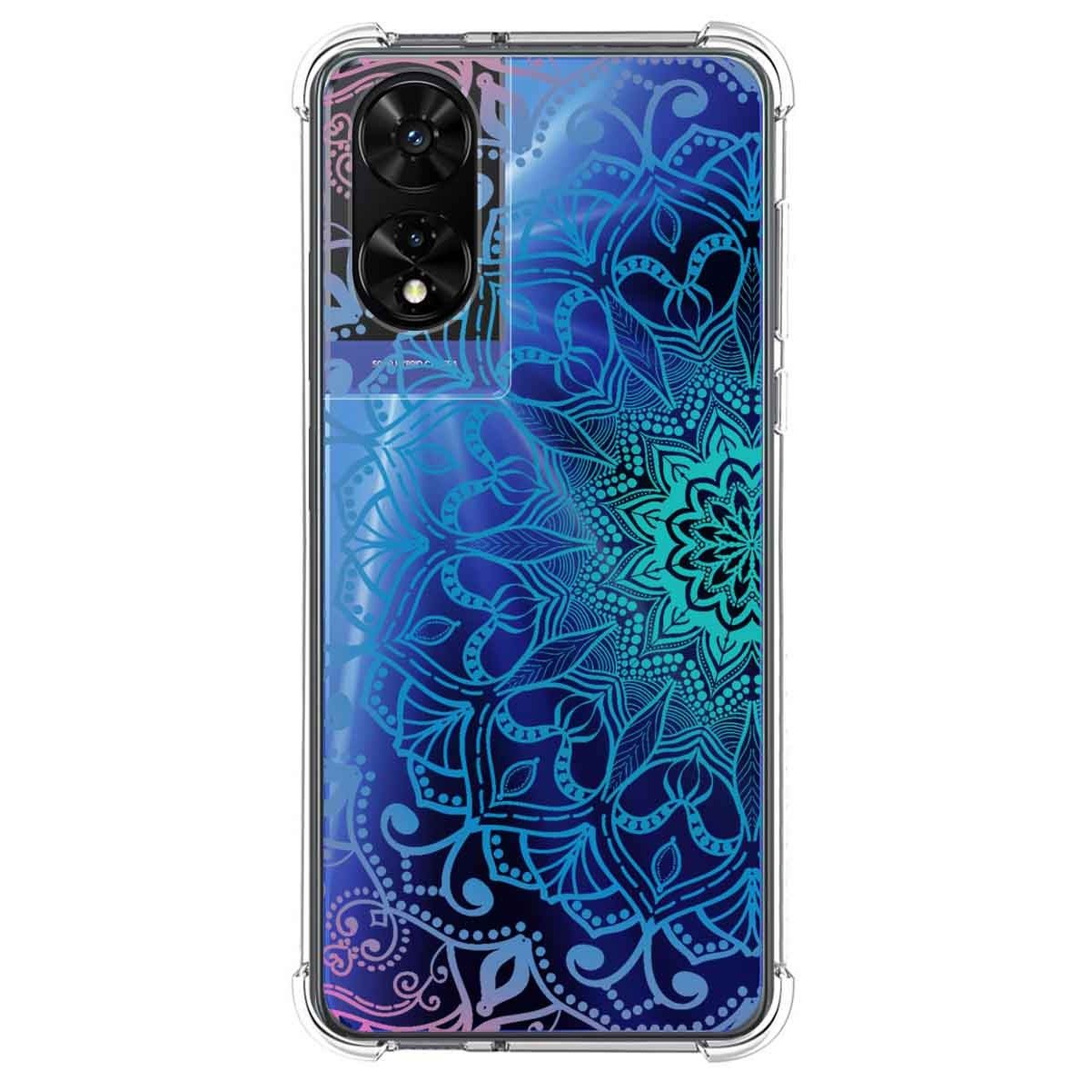 Funda Silicona Transparente para TCL 505 diseño Mandala Dibujos