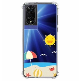 Funda Silicona Transparente para TCL 505 diseño Playa Dibujos