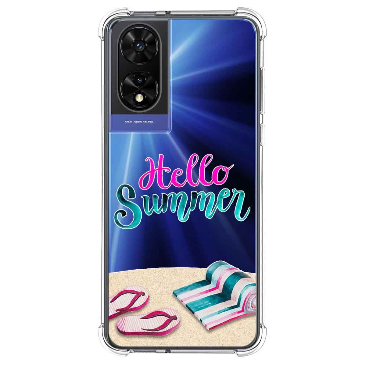 Funda Silicona Transparente para TCL 505 diseño Summer Dibujos