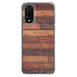 Funda Silicona para TCL 505 diseño Madera 03 Dibujos