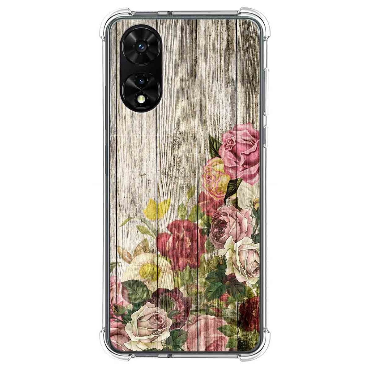 Funda Silicona para TCL 505 diseño Madera 08 Dibujos