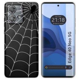 Funda Silicona Transparente para Motorola Edge 40 Neo 5G diseño Araña Dibujos