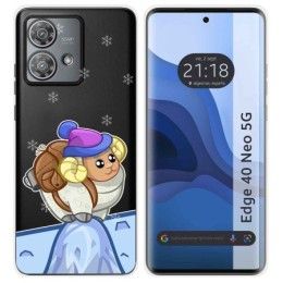 Funda Silicona Transparente para Motorola Edge 40 Neo 5G diseño Cabra Dibujos