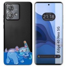 Funda Silicona Transparente para Motorola Edge 40 Neo 5G diseño Hipo Dibujos