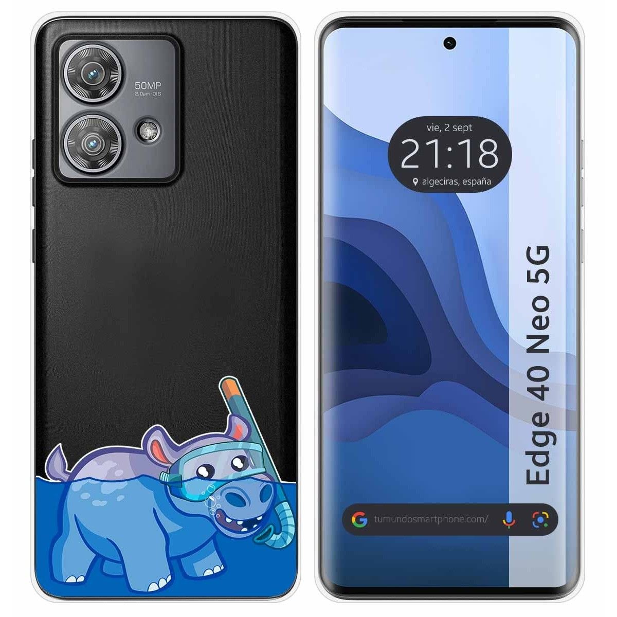 Funda Silicona Transparente para Motorola Edge 40 Neo 5G diseño Hipo Dibujos