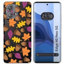 Funda Silicona Transparente para Motorola Edge 40 Neo 5G diseño Otoño Dibujos