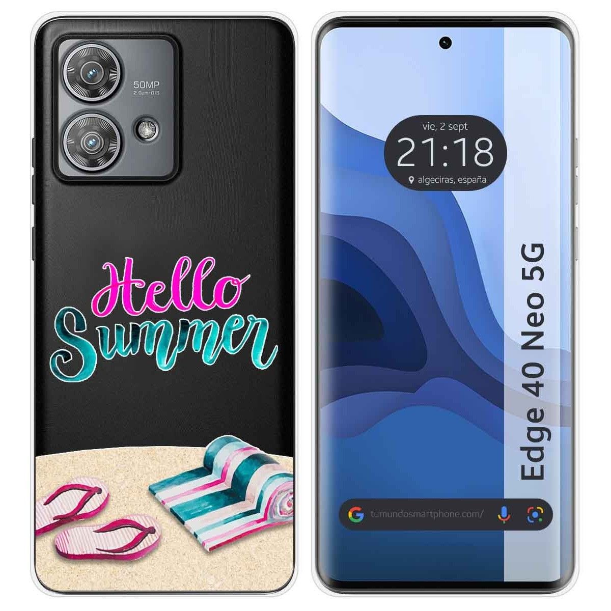 Funda Silicona Transparente para Motorola Edge 40 Neo 5G diseño Summer Dibujos