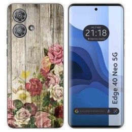 Funda Silicona para Motorola Edge 40 Neo 5G diseño Madera 08 Dibujos