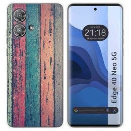 Funda Silicona para Motorola Edge 40 Neo 5G diseño Madera 10 Dibujos