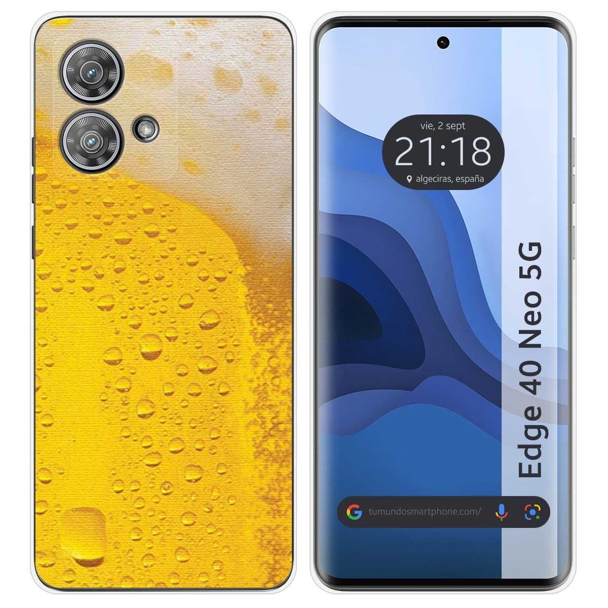 Funda Silicona para Motorola Edge 40 Neo 5G diseño Cerveza Dibujos