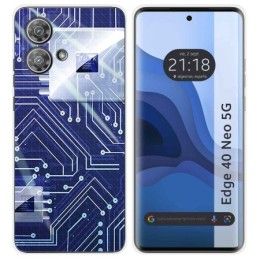 Funda Silicona para Motorola Edge 40 Neo 5G diseño Circuito Dibujos