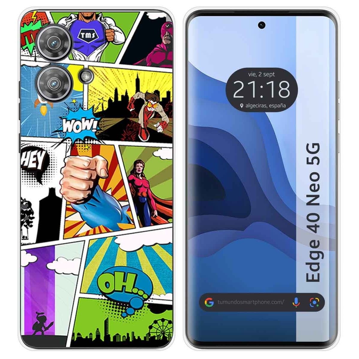 Funda Silicona para Motorola Edge 40 Neo 5G diseño Comic Dibujos