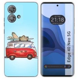 Funda Silicona para Motorola Edge 40 Neo 5G diseño Furgoneta Dibujos