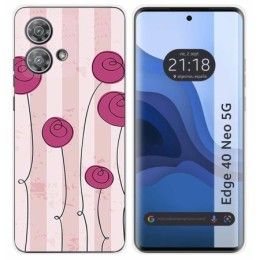 Funda Silicona para Motorola Edge 40 Neo 5G diseño Flores Vintage Dibujos