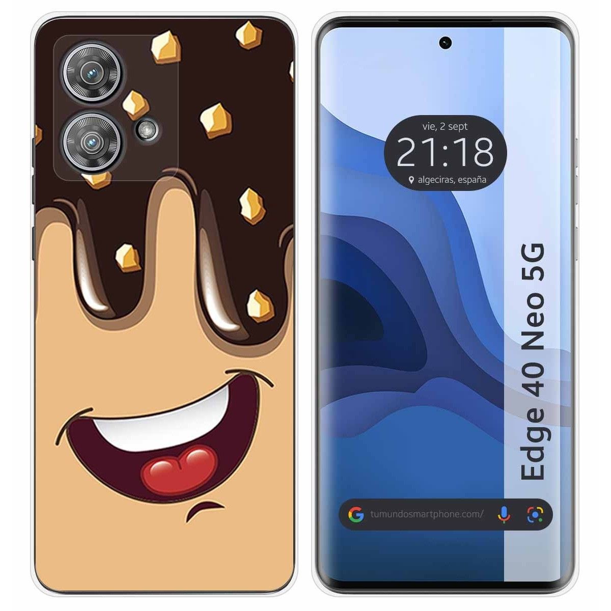 Funda Silicona para Motorola Edge 40 Neo 5G diseño Helado Chocolate Dibujos