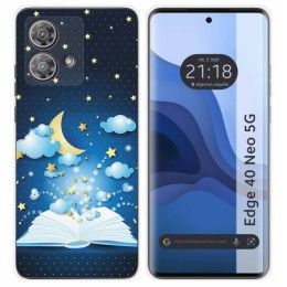 Funda Silicona para Motorola Edge 40 Neo 5G diseño Libro Cuentos Dibujos