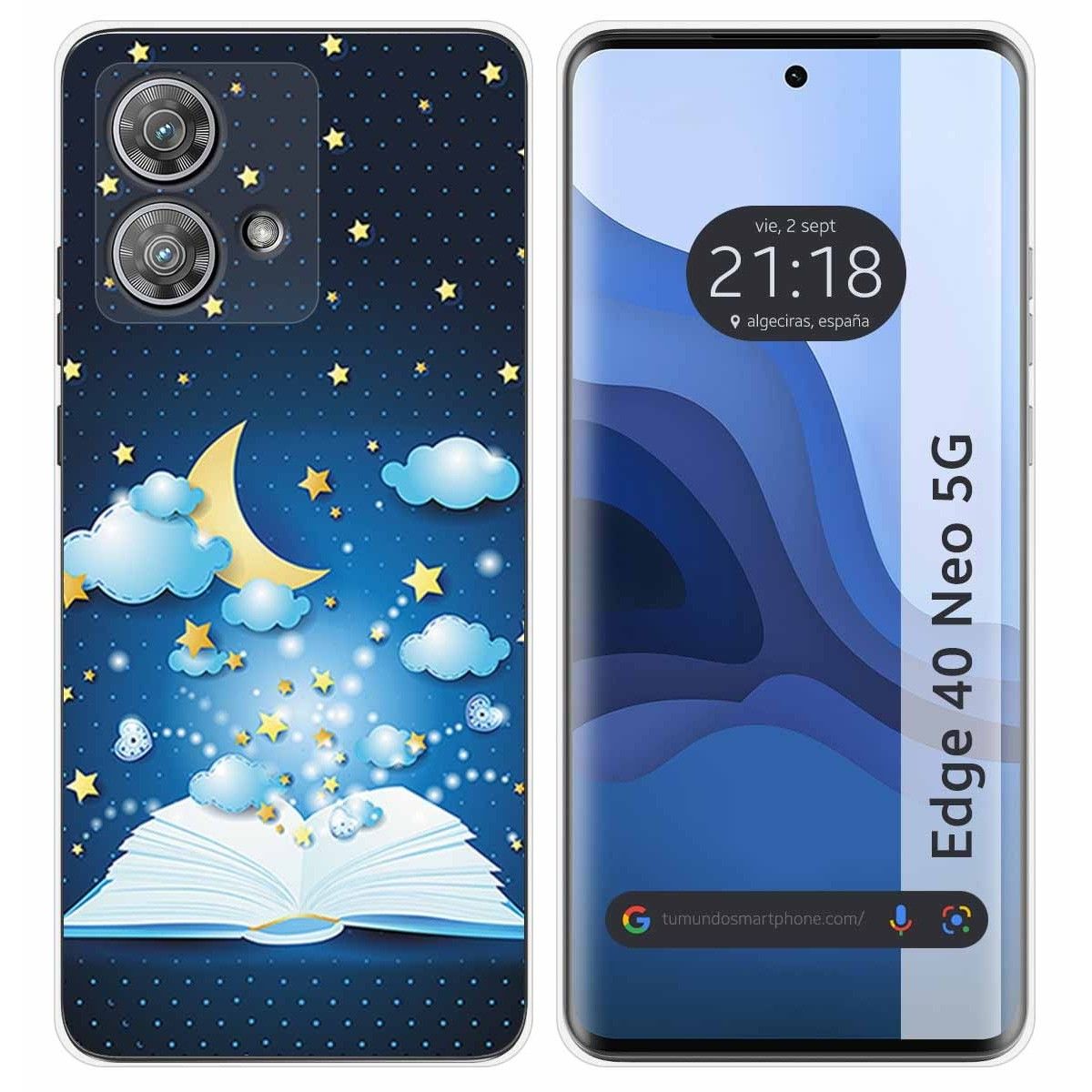 Funda Silicona para Motorola Edge 40 Neo 5G diseño Libro Cuentos Dibujos