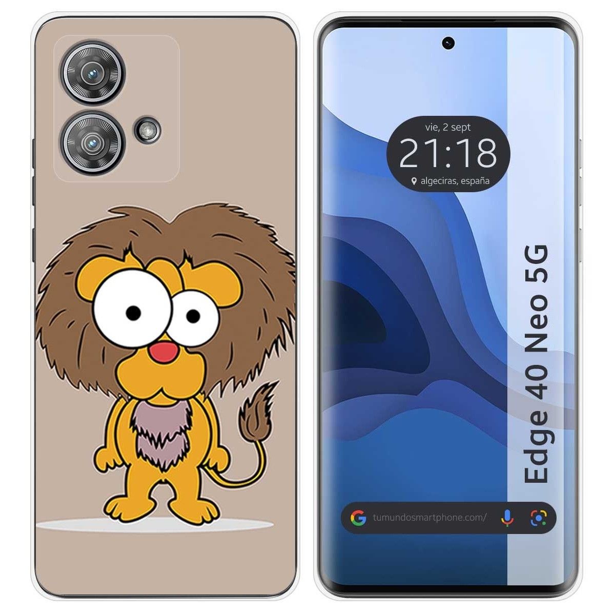 Funda Silicona para Motorola Edge 40 Neo 5G diseño Leon Dibujos