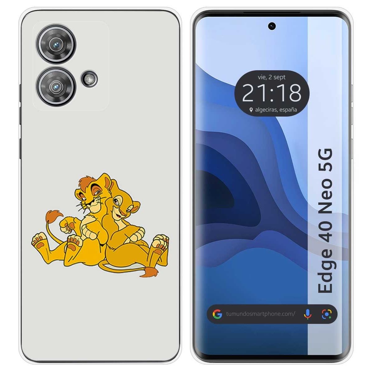 Funda Silicona para Motorola Edge 40 Neo 5G diseño Leones Dibujos