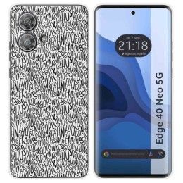 Funda Silicona para Motorola Edge 40 Neo 5G diseño Letras Dibujos