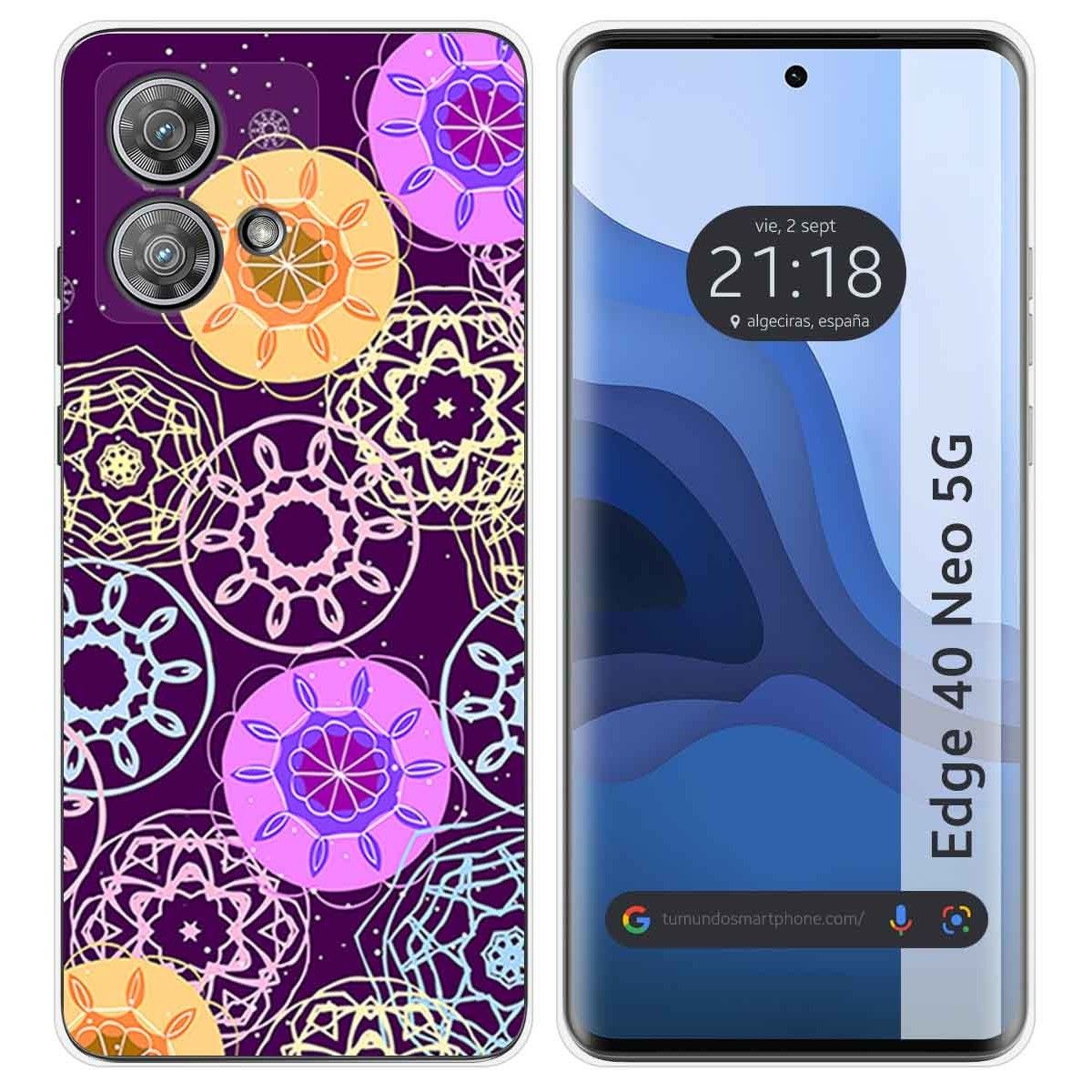 Funda Silicona para Motorola Edge 40 Neo 5G diseño Radial Dibujos