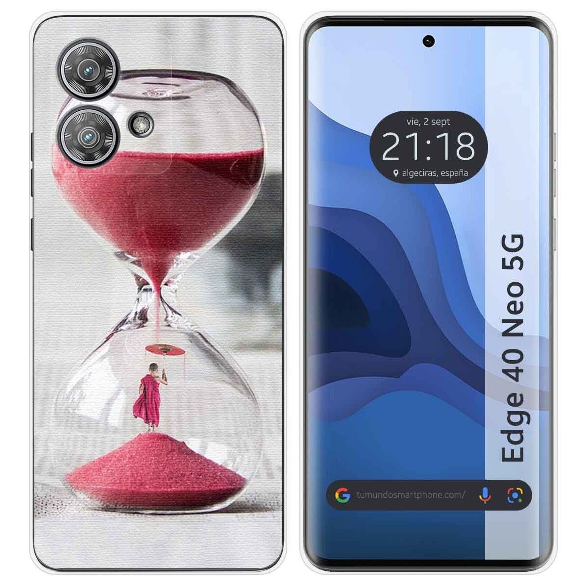 Funda Silicona para Motorola Edge 40 Neo 5G diseño Reloj Dibujos