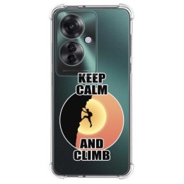 Funda Silicona Antigolpes para Oppo Reno 11F 5G diseño Hombre Escalada Dibujos