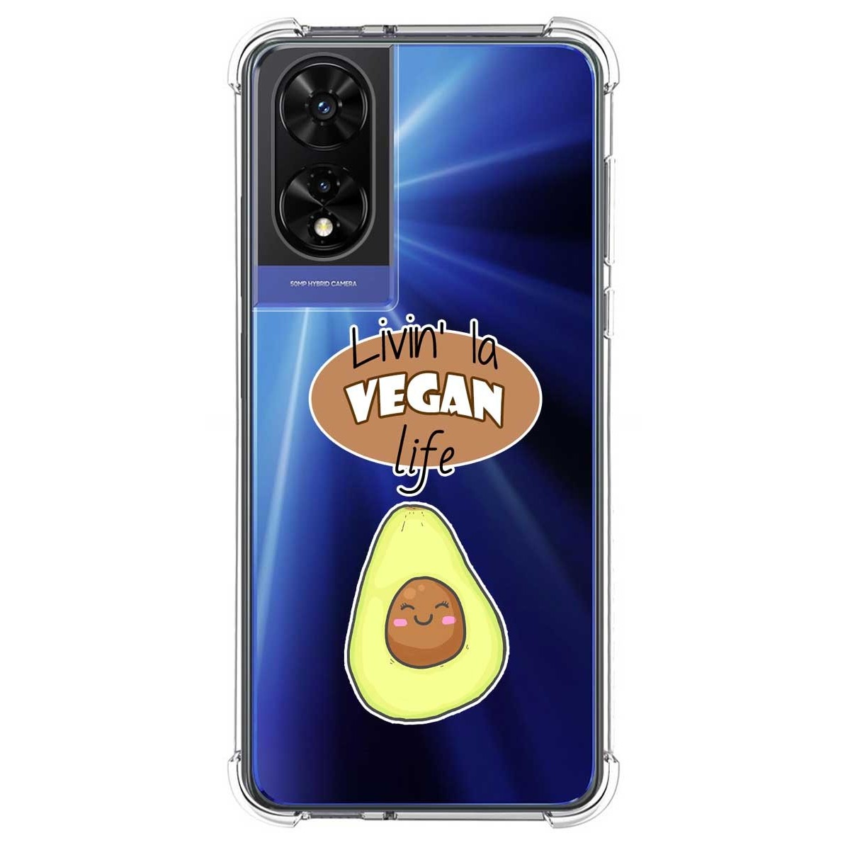 Funda Silicona Antigolpes para TCL 505 diseño Vegan Life Dibujos