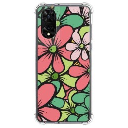 Funda Silicona Antigolpes para TCL 505 diseño Flores 02 Dibujos