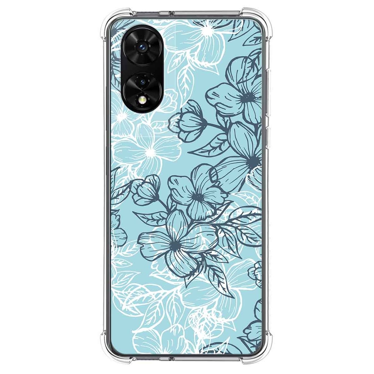 Funda Silicona Antigolpes para TCL 505 diseño Flores 03 Dibujos