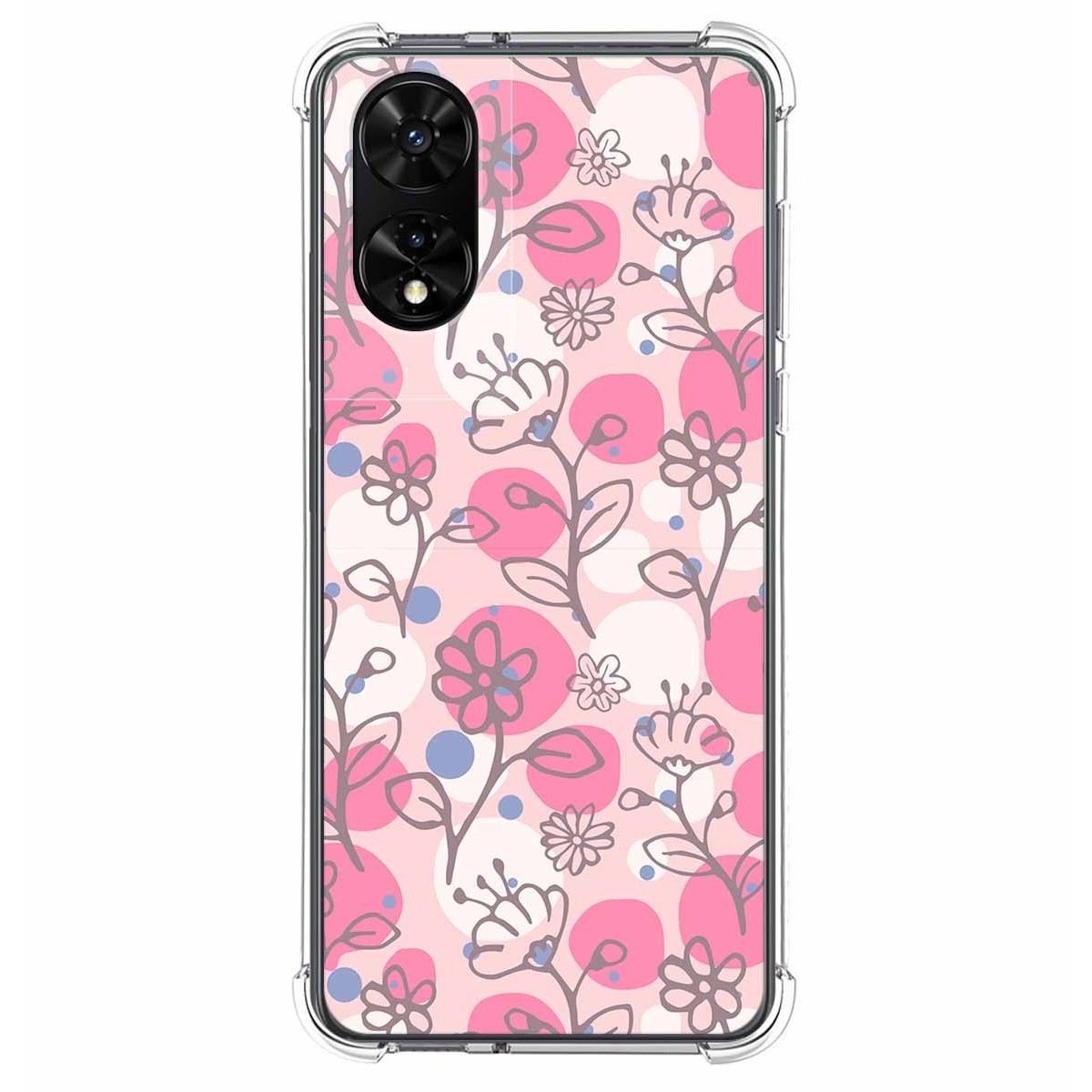 Funda Silicona Antigolpes para TCL 505 diseño Flores 07 Dibujos