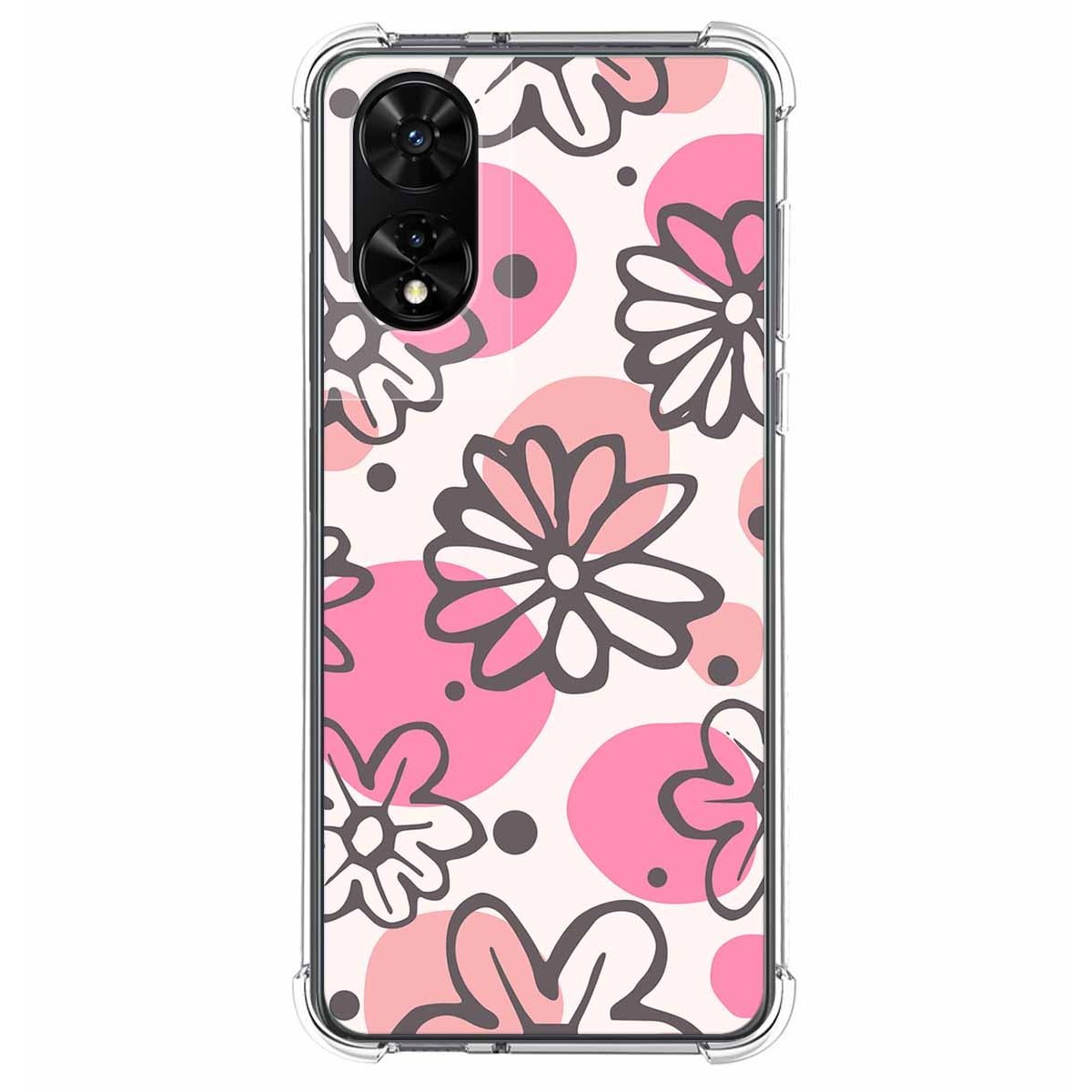 Funda Silicona Antigolpes para TCL 505 diseño Flores 09 Dibujos