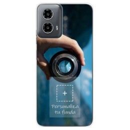 Personaliza tu Funda Silicona Gel Tpu Transparente con tu Fotografia para Motorola Moto G34 5G Dibujo Personalizada