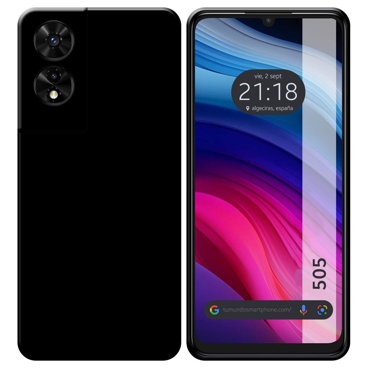 Funda Silicona Gel TPU Negra para TCL 505