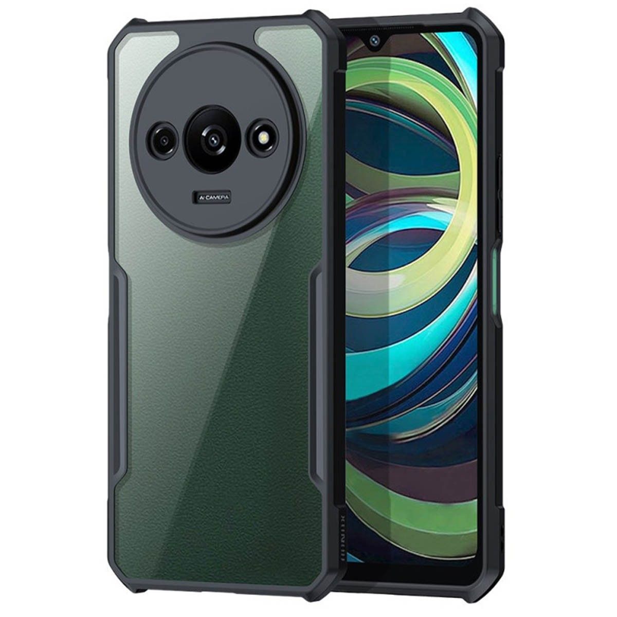 Funda Transparente Reforzada con Borde Negro para Xiaomi Redmi A3