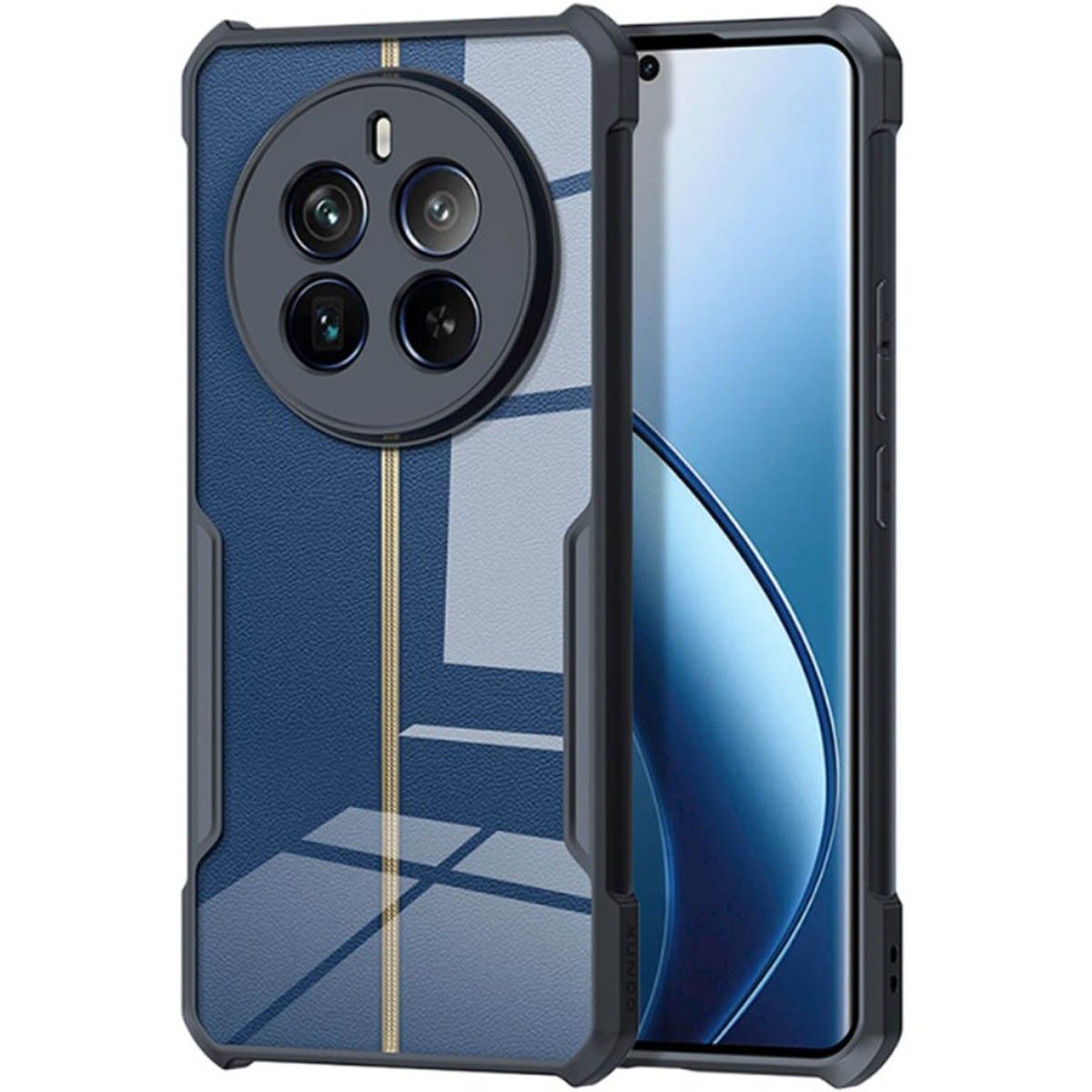 Funda Transparente Reforzada con Borde Negro para Realme 12 Pro 5G / 12 Pro Plus 5G