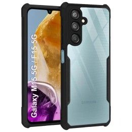 Funda Transparente Reforzada con Borde Negro para Samsung Galaxy M15 5G