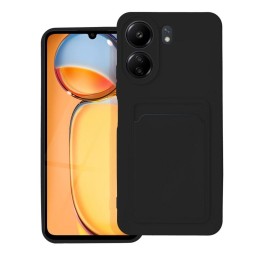 Funda Silicona Líquida con Tarjetero para Xiaomi Poco C65 color Negra
