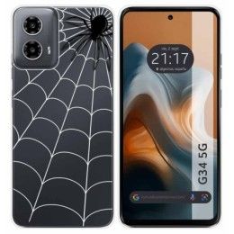 Funda Silicona Transparente para Motorola Moto G34 5G diseño Araña Dibujos