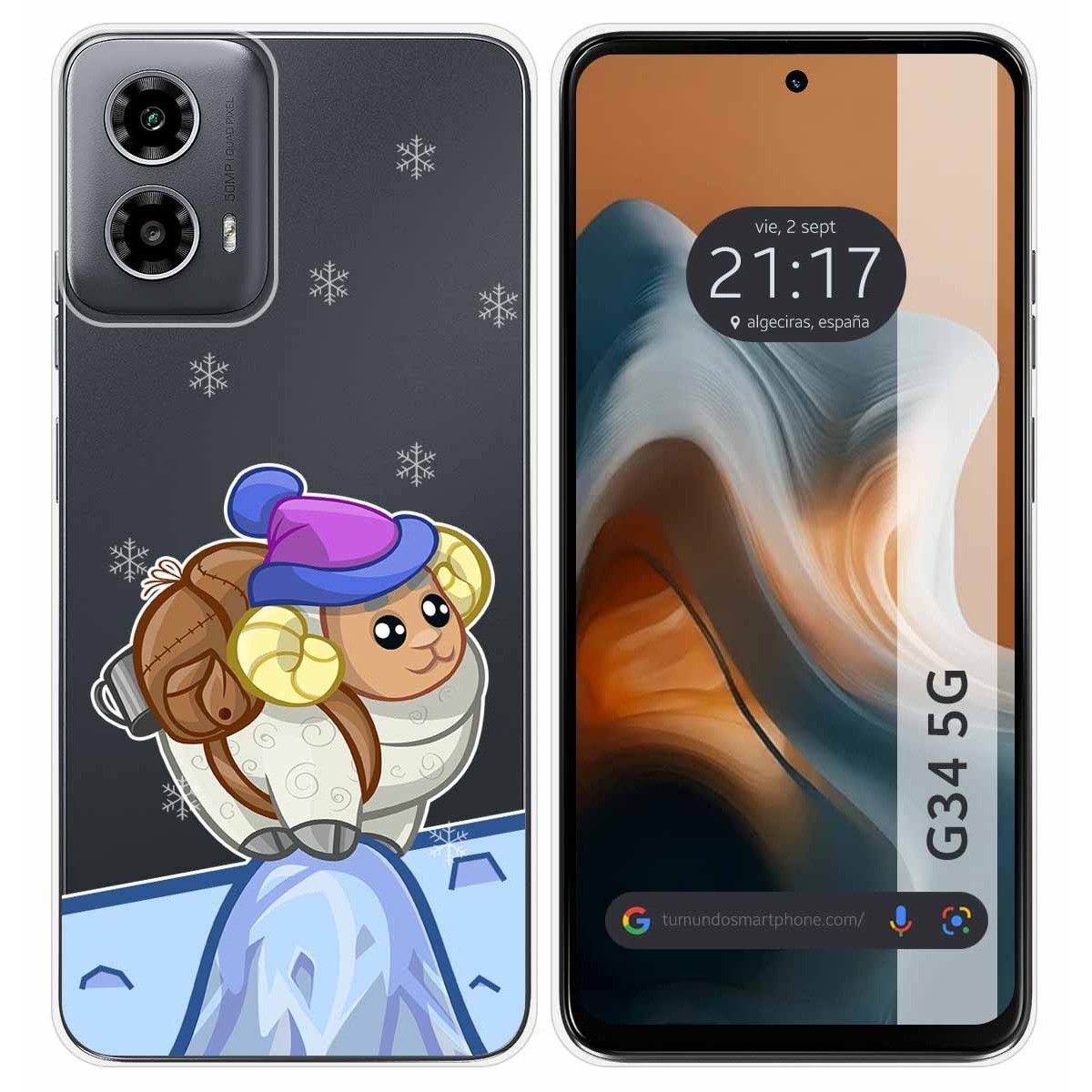 Funda Silicona Transparente para Motorola Moto G34 5G diseño Cabra Dibujos