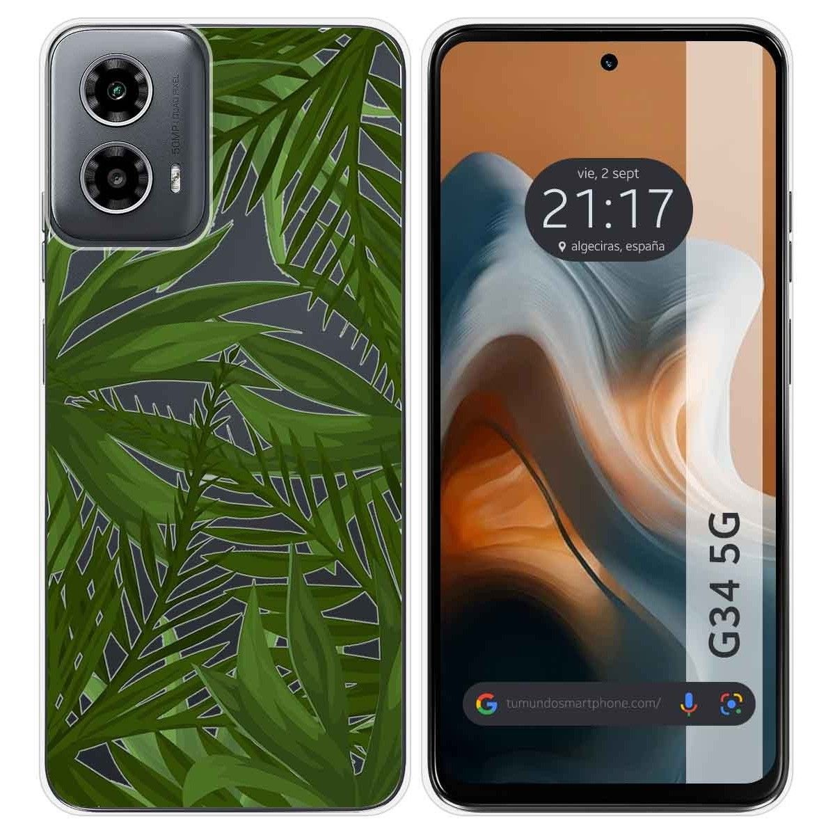 Funda Silicona Transparente para Motorola Moto G34 5G diseño Jungla Dibujos