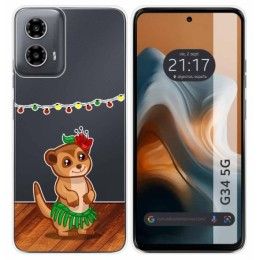 Funda Silicona Transparente para Motorola Moto G34 5G diseño Suricata Dibujos