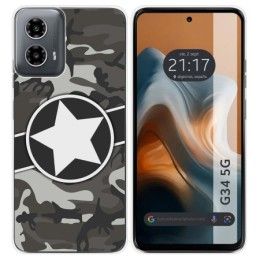 Funda Silicona para Motorola Moto G34 5G diseño Camuflaje 02 Dibujos